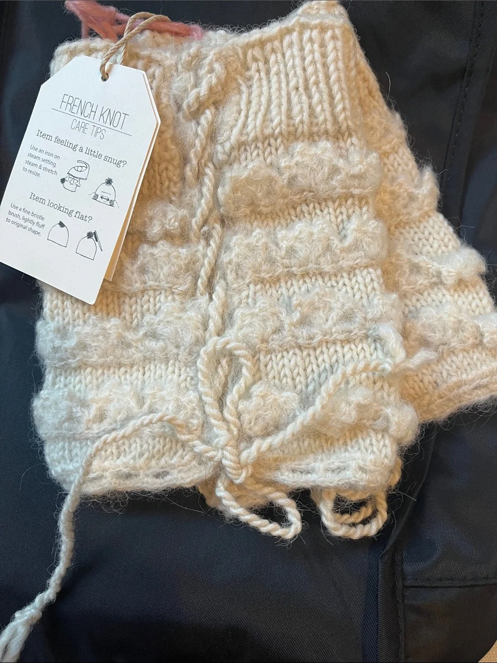 Sundance Handcrafted Boot Toppers Cream Cable-Knit with Tie Detail